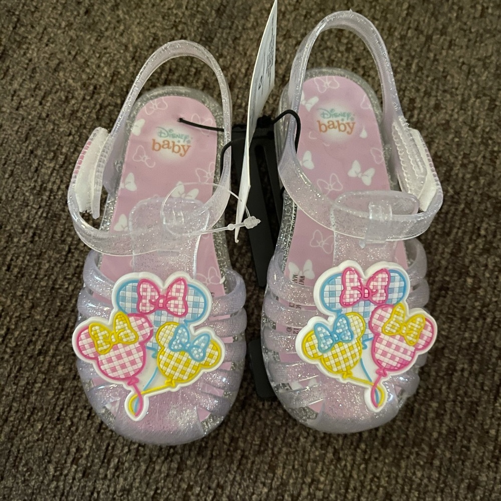 Disney Baby Minnie Mickey Balloon Jellies Sandals infant/baby size 2 NWT